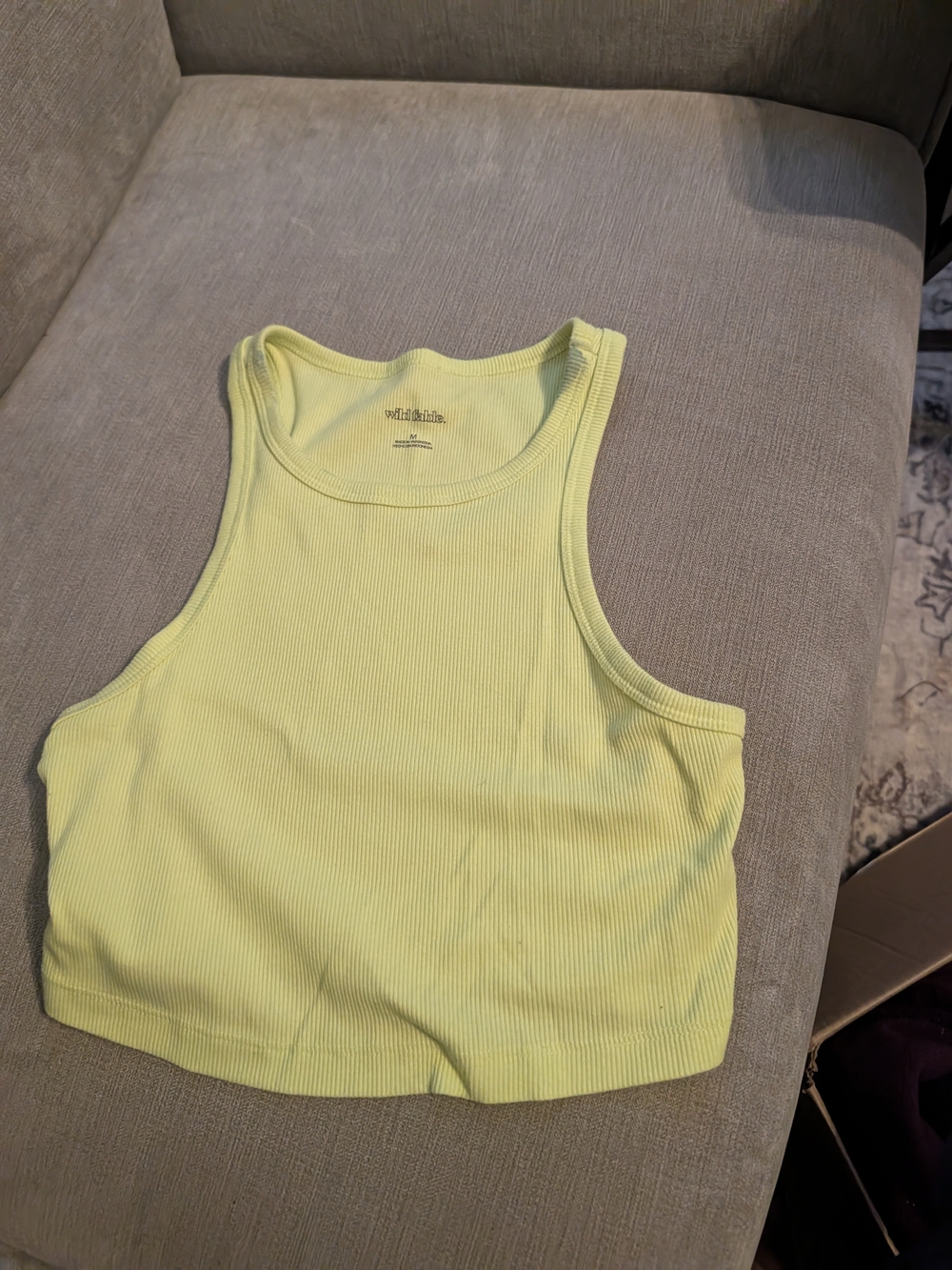 wild fable Neon Yellow Ribbed Crop Tank